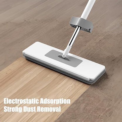 Flat Mop Microfiber Floor Mop Self Wringing, 360° Rotatable, 2 Washable Heads, Hardwood, Laminate, Tile Floor Cleaning