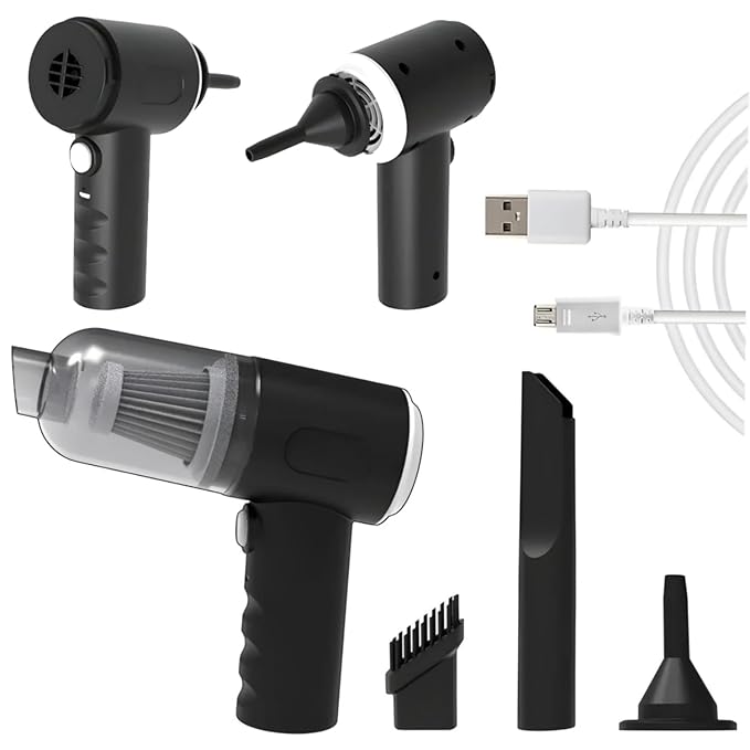 Portable High Power Car Vacuum Cleaner 🚗💨 | Cordless Mini Dust Remover | Multi-Nozzle Cleaning Tool