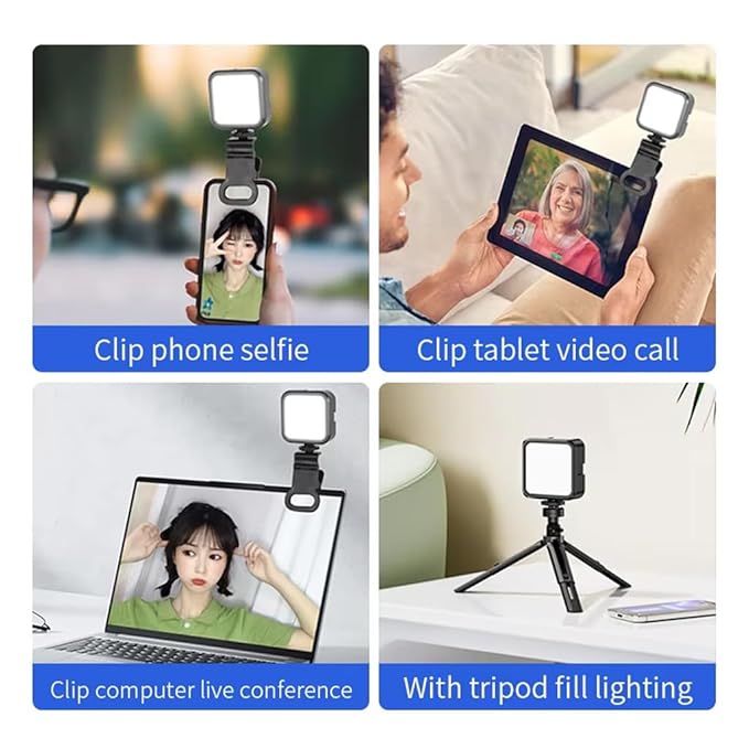 💡✨ Portable LED Video Light Clip | Mobile, Laptop & Camera Light