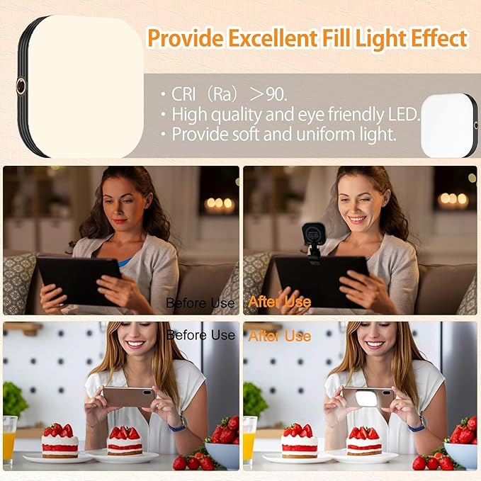 💡✨ Portable LED Video Light Clip | Mobile, Laptop & Camera Light
