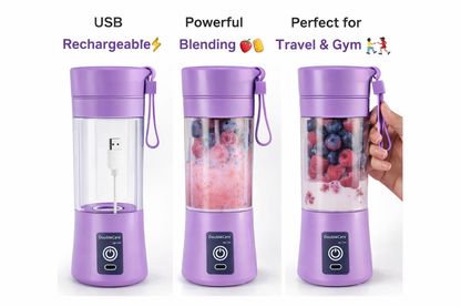 Portable USB Juicer Blender 🥤💜 | Mini Smoothie Maker for Travel & Gym