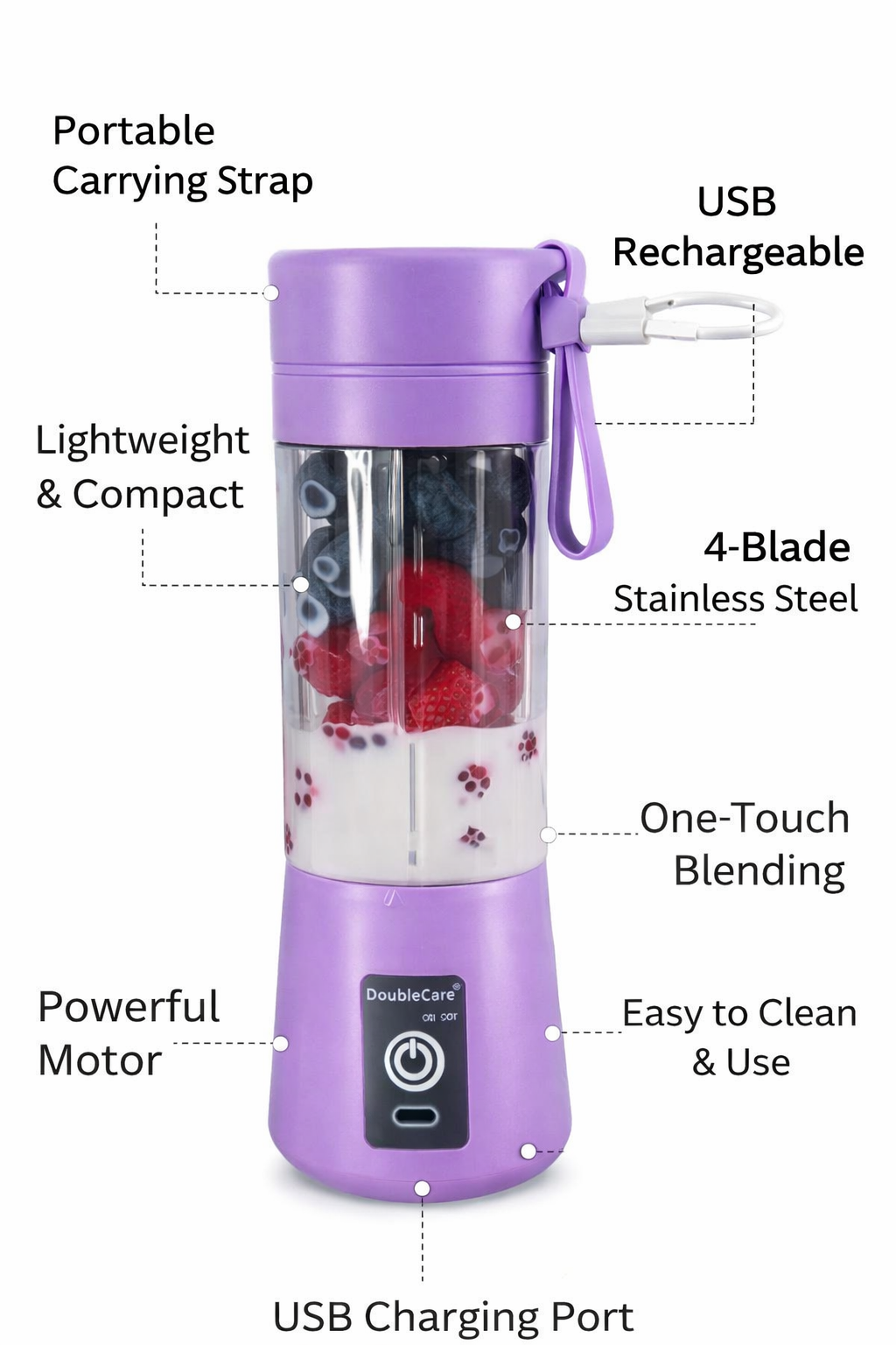 Portable USB Juicer Blender 🥤💜 | Mini Smoothie Maker for Travel & Gym