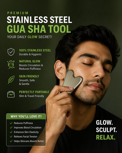 Premium Stainless Steel Gua Sha Tool – Face Sculpting & Skin Glow Massager