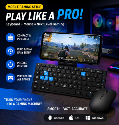“Don’t let a gamer see this 😳🔥”Mini Wireless Keyboard & Mouse Combo for Mobile Gaming 🎮📱 | Portable Gaming Setup
