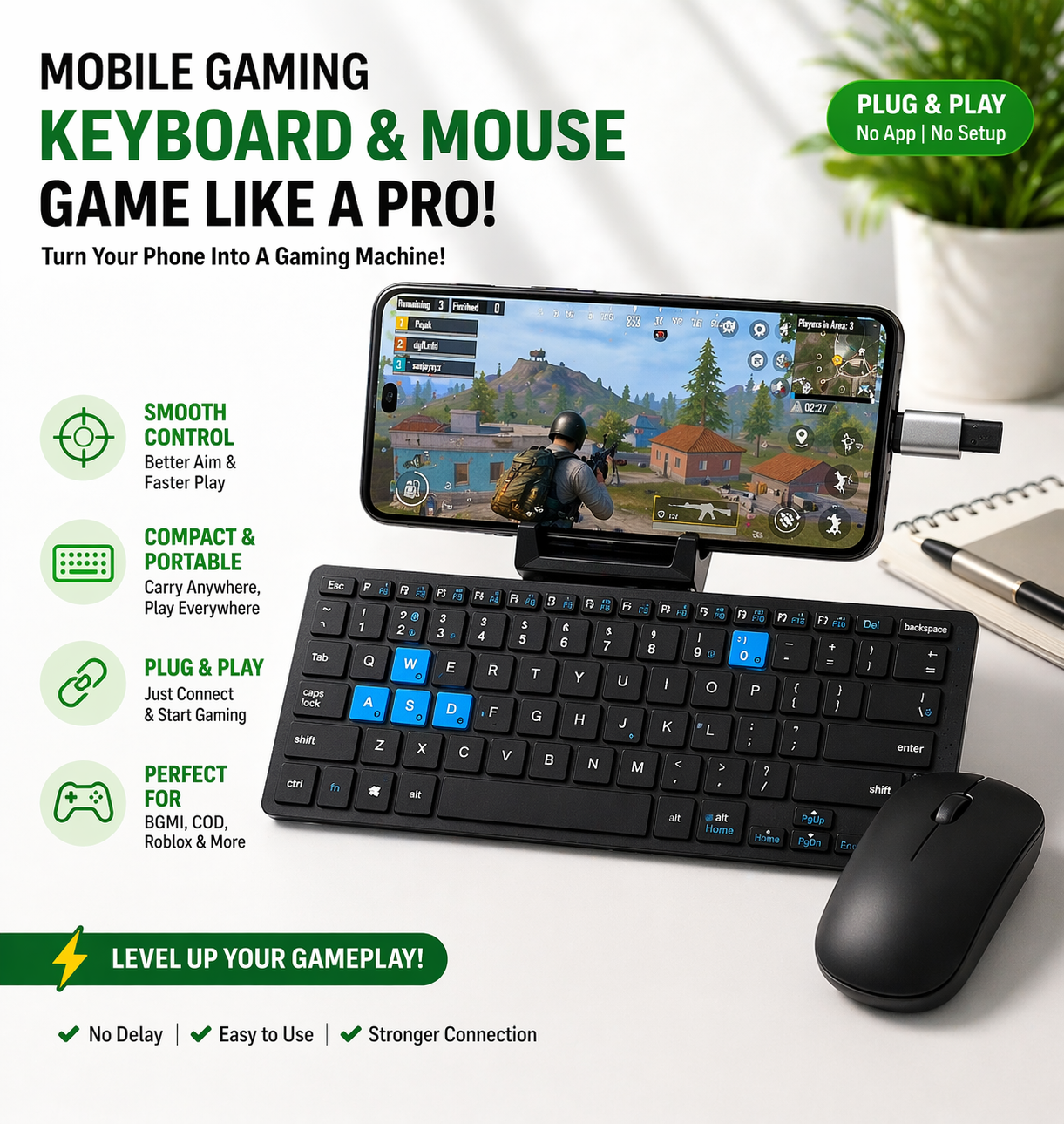 “Don’t let a gamer see this 😳🔥”Mini Wireless Keyboard & Mouse Combo for Mobile Gaming 🎮📱 | Portable Gaming Setup