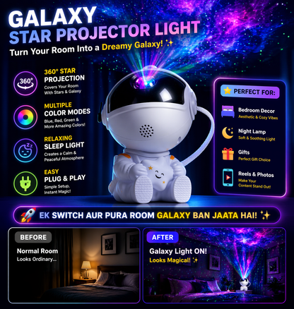 👉 Galaxy Star Projector Light – 360° Night Sky Lamp | Aesthetic Room Decor & Relaxing Ambience 🌌✨