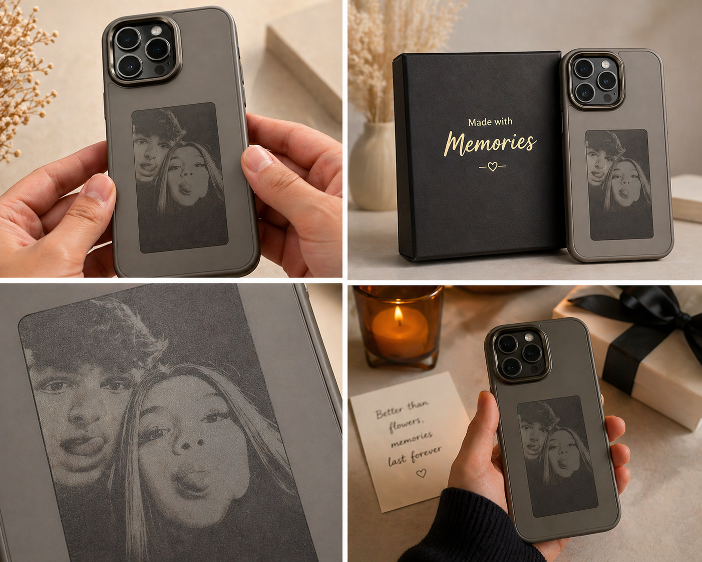 Custom Couple Photo Phone Case 💑 | Laser Engraved Memory Case 📱✨