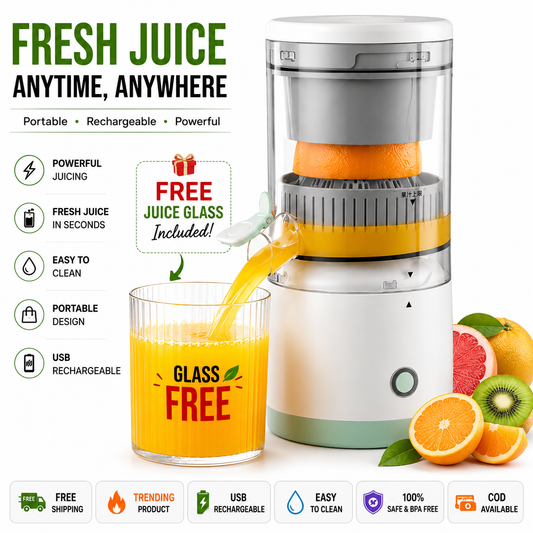 Portable Electric Juicer Blender 🍊⚡ | USB Rechargeable Fresh Juice Maker | Mini Fruit Mixer Bottle