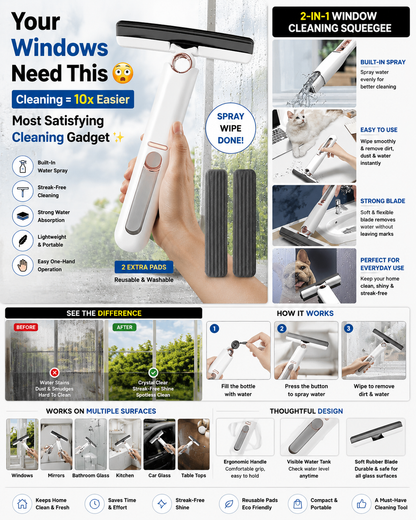 🪟 2-in-1 Window Cleaning Squeegee