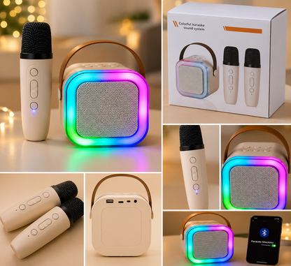 🎤✨ Wireless Karaoke Mic & RGB Speaker Set | Sing Anywhere Party Kit
