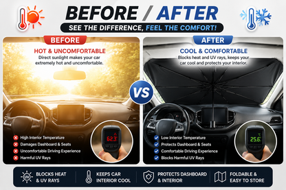 🚗 Foldable Car Windshield Sun Shade – Keep Your Car Cool Instantly ☀️❄️