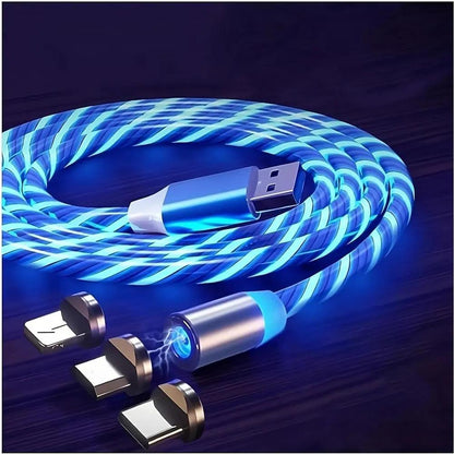 Magnetic Charging Cable ⚡🔌 | 3-in-1 Fast Charging Cable | 360° Rotating Multi Pin Charger