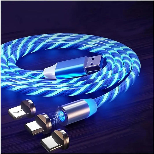 Magnetic Charging Cable ⚡🔌 | 3-in-1 Fast Charging Cable | 360° Rotating Multi Pin Charger