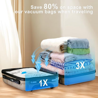 Vacuum Storage Bags Set with Pump – Space Saving Organizer for Clothes 🧳✨