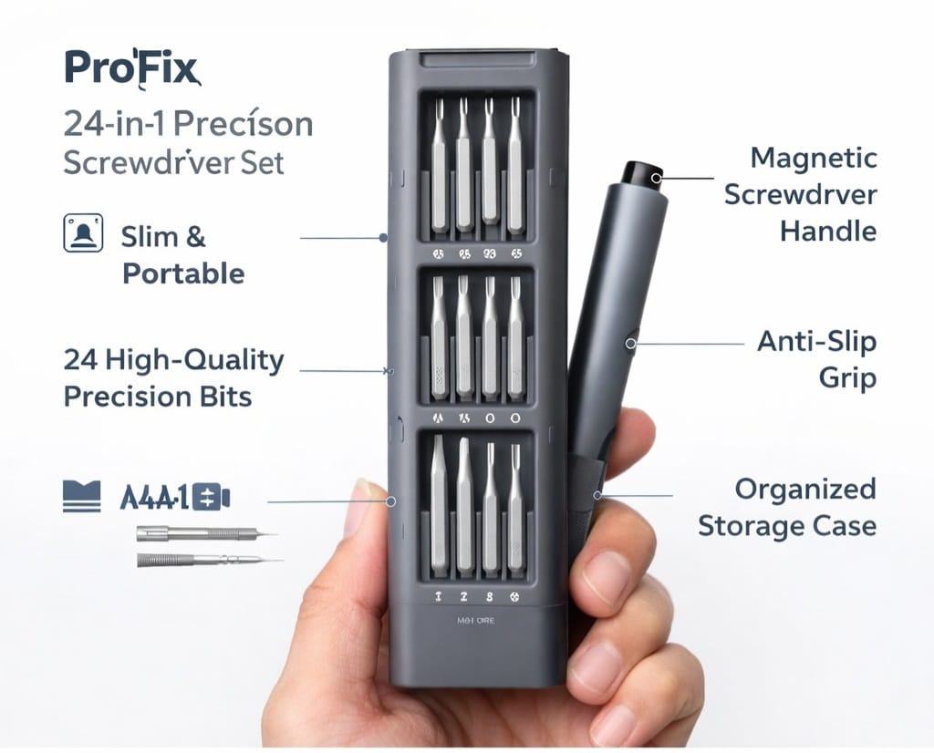 ProFix 24-in-1 Precision Screwdriver Set – Magnetic Repair Tool Kit