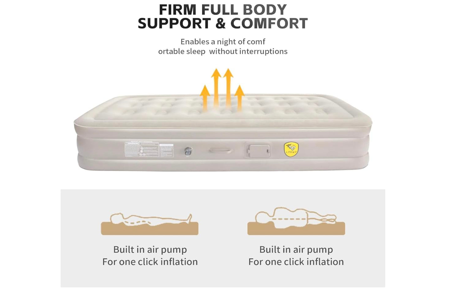 Premium Inflatable Air Mattress with Built-in Pump | Portable Single Bed for Home, Travel & Camping 🛏️✨
