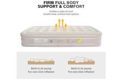 Premium Inflatable Air Mattress with Built-in Pump | Portable Single Bed for Home, Travel & Camping 🛏️✨