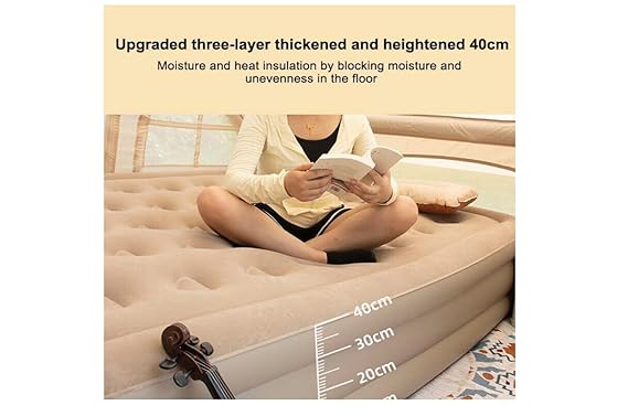 Premium Inflatable Air Mattress with Built-in Pump | Portable Single Bed for Home, Travel & Camping 🛏️✨