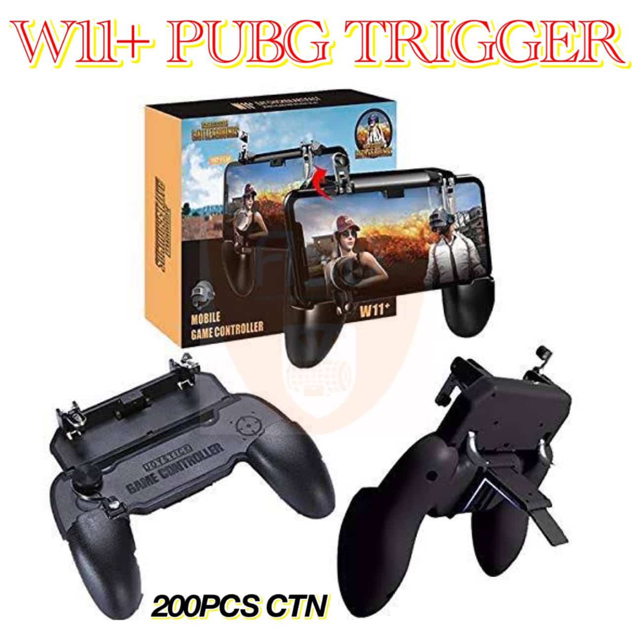 W11+ PUBG Mobile Trigger Game Controller | 4 Finger Grip | Mobile Gaming Handle with L1 R1 Shoot Buttons