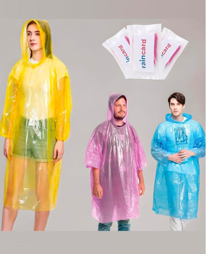Portable Waterproof Rain Poncho – Emergency Raincoat with Hood ☔🌧️