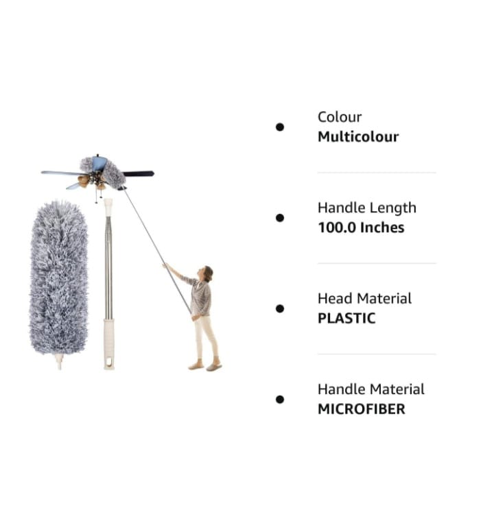 360° Flexible Microfiber Ceiling Fan Cleaner with Extendable Handle | Deep Dust Cleaning Tool