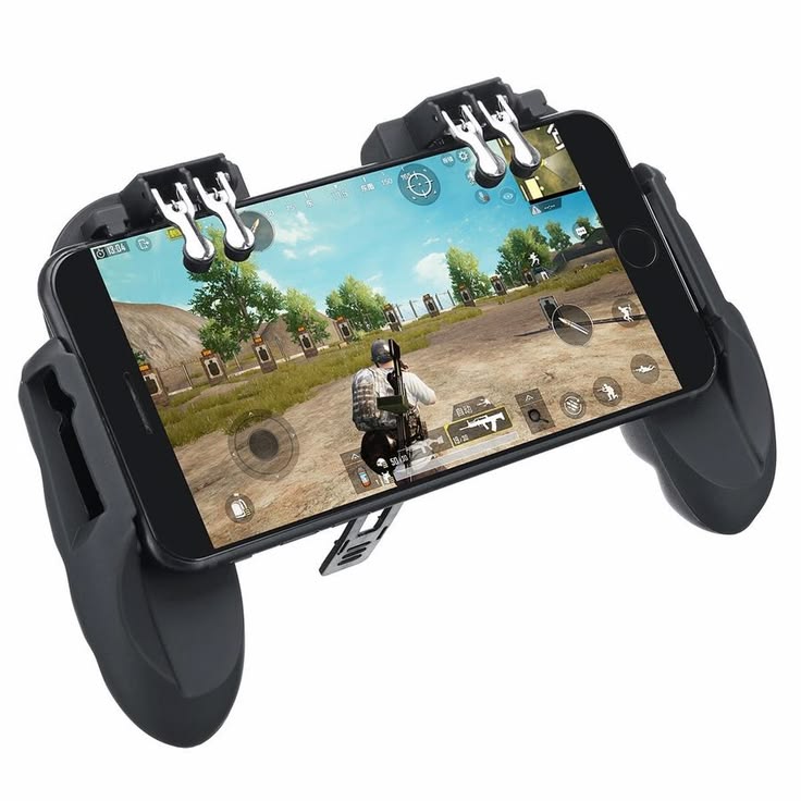 W11+ PUBG Mobile Trigger Game Controller | 4 Finger Grip | Mobile Gaming Handle with L1 R1 Shoot Buttons