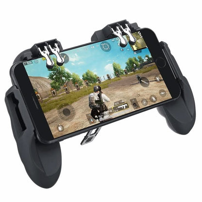 W11+ PUBG Mobile Trigger Game Controller | 4 Finger Grip | Mobile Gaming Handle with L1 R1 Shoot Buttons