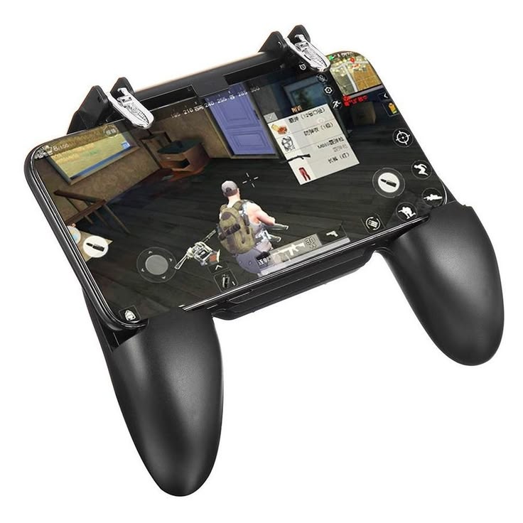 W11+ PUBG Mobile Trigger Game Controller | 4 Finger Grip | Mobile Gaming Handle with L1 R1 Shoot Buttons